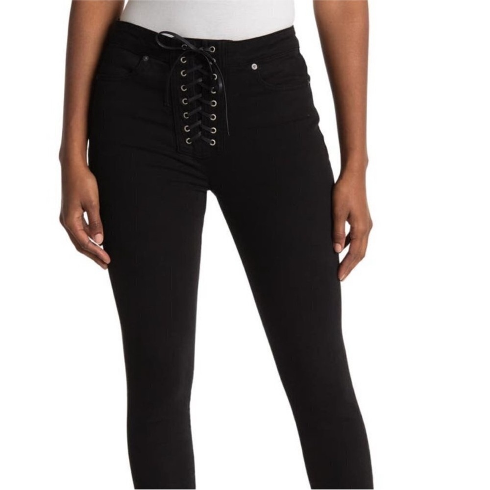 ÉTICA | Giselle High Rise Skinny With Lace Up Fly In Black - Chic - Edgy - NWT
